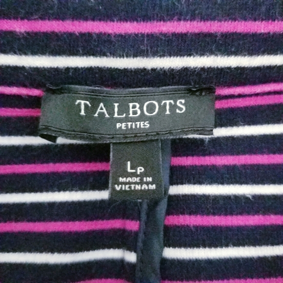 Talbots stripe office career jacket blazer LARGE petite - Picture 5 of 6